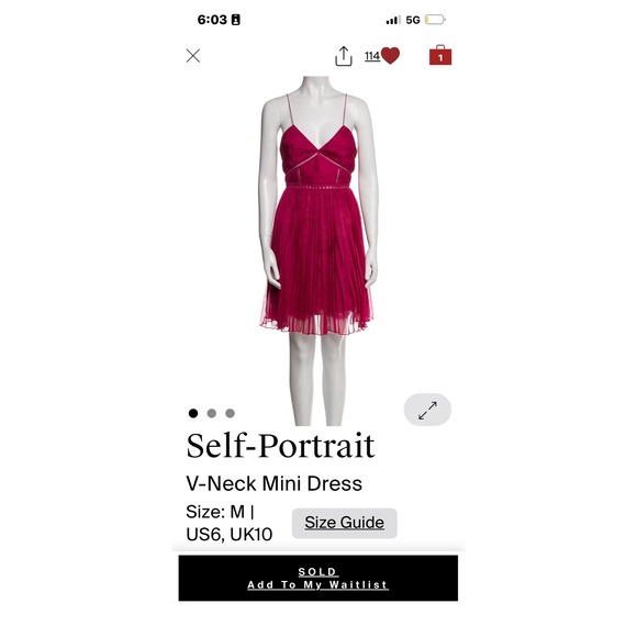 Self-Portrait Pink Lace Pleated Mini Dress US 6 Party Cocktail - Picture 4 of 6